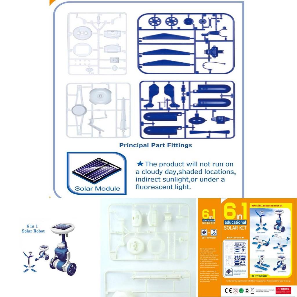 Solar Powered 6in1 Diy Assembly Educational Toy For Kids Stem Learning