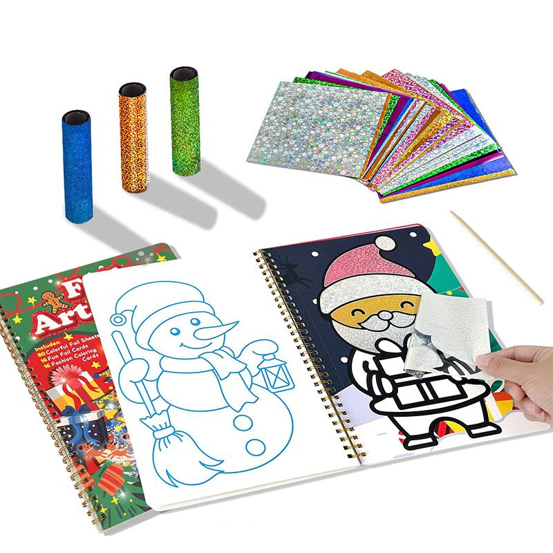 Фольгована творчість Безладний набір для мистецтва Веселе фольговане мистецтво для дітей дорослих Магніт Пінопласт Розфарбовування за наклейками Зніми та притисни Фольговане веселе набори для творчості