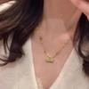Elegant Cloisonné Enamel Sterling Silver Ping An Lock Necklace – High-End Retro Clavicle Chain Accessory