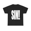 SIN Graphic T Shirt, Black and White Streetwear Tee, Edgy Minimalist Shirt, Alternative Fashion, Y2K Aesthetic, Unisex Top