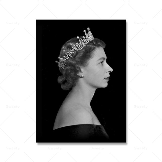 Queen Elizabeth Bubble Gum Poster and Printing Wall Art Wall Art British Royal Canvas Painting Wall Family