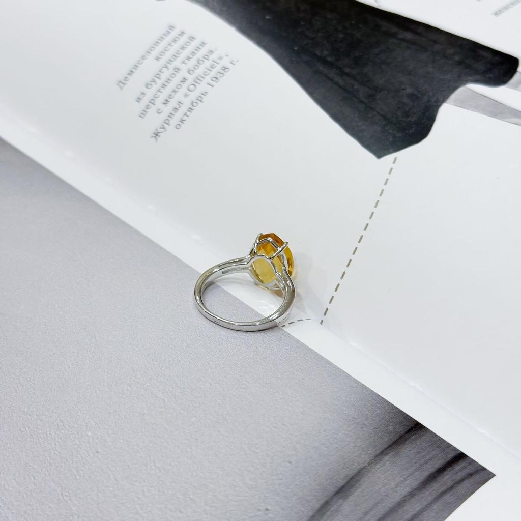 Серебряное кольцо с цитрином nano 4.806ct, вес изделия 3,49 гр (2170426)