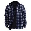 Men's Plaid Long Sleeve Shirt Men's Pocket Button Hooded Sweatshirt
