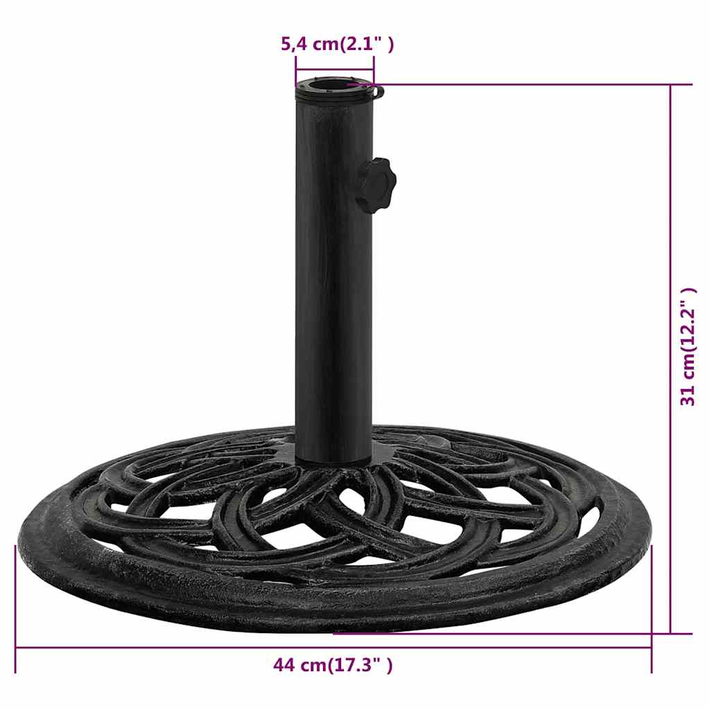 Vidaxl Podstawa Pod Parasol, Czarna, 44X44X31 Cm, Żeliwo