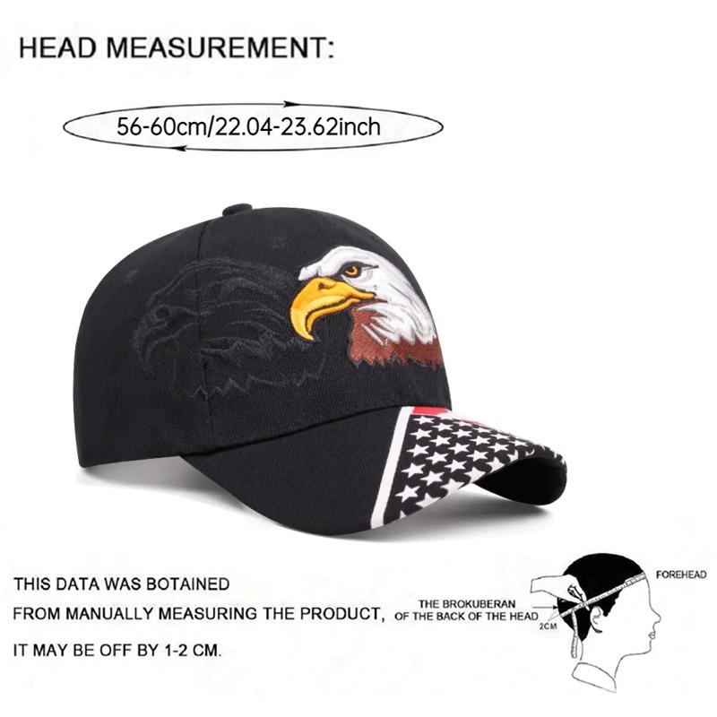 Fashion  New Eagle American Flag Embroidered Hip Hop Hat Outdoor Daily Leisure Decorative Sunshade Hat Unisex