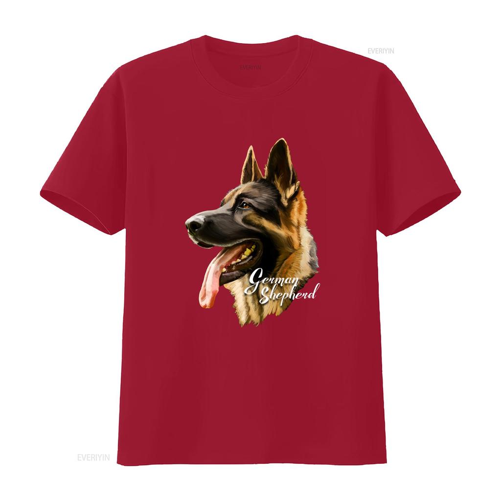 German Shepherd Sharp Dog T Shirt Dogs s Black vintage Washed Top For Everyday Wear fashion Versatile Stretched Breathable