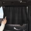 2Pcs Black Polyester Car Sunshade - UV-Resistant, Heat-Insulating Window Shade with Suction Cups for Easy Sliding Privacy Blinds