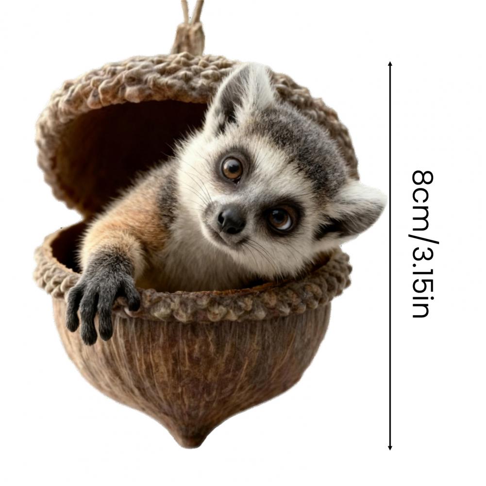 2D Acrylic Forest Animal Acorn Ornaments Pine Cone Animal Christmas Tree Pendant Cozy Forest Christmas Ornament for Home Decor