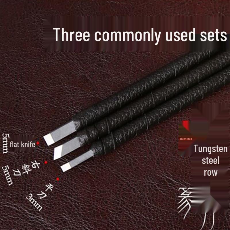 Handmade Wood & Stone Carving Tool Set for Beginners - Tungsten Steel Engraving Knives