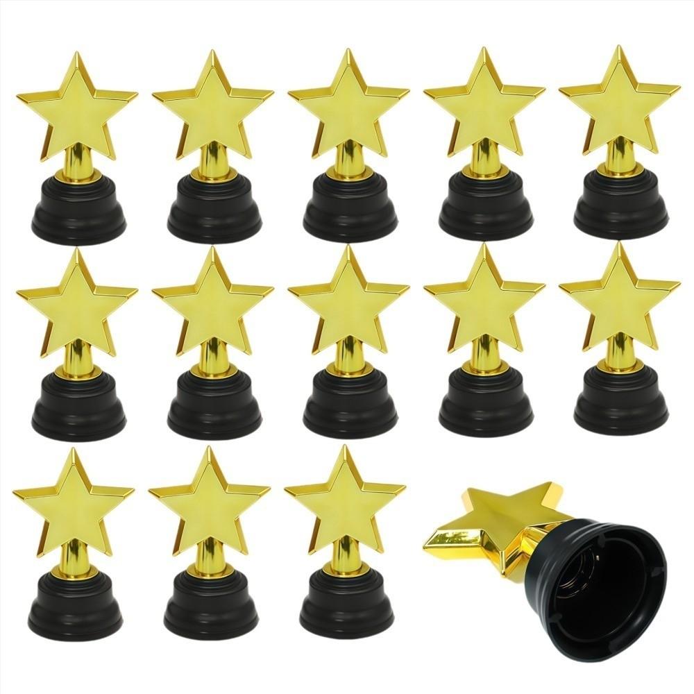 Plastic Material Star Trophy Awards 6-Pack Set Mini Gold Trophies  Kids School Rewards