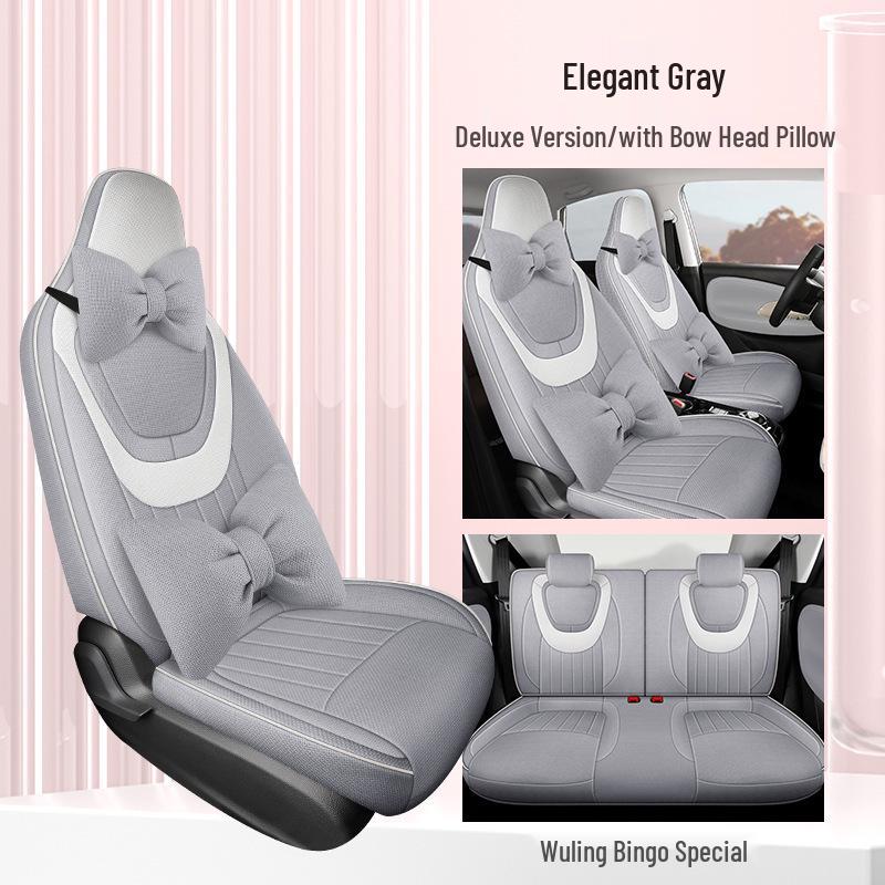 2023 Wuling Bingo Cute Cartoon Car Seat Covers for Women - Winter & All-Season Full Surround Cushion.