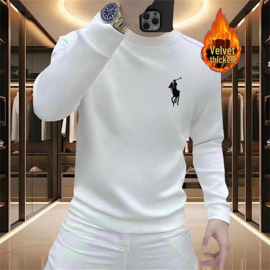 Men’s Stylish Horse Print Round Neck Sweatshirt – Versatile, High-Quality, Casual Long-Sleeve for Autumn/Winter.