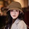 Japanese Style Retro Versatile Pleated Fisherman Hat Autumn and Winter Hat Women's Warm Bucket Hat Outdoor Windproof Basin Hat