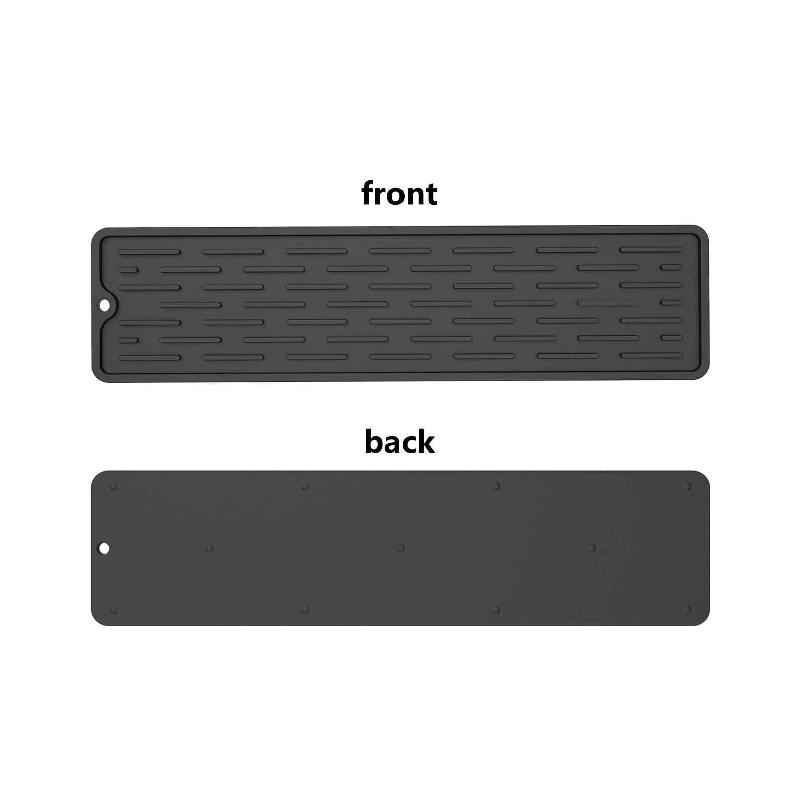 

Long Silicone Anti-slip Water Draining Mat for Kitchen & Bar Countertops чорний