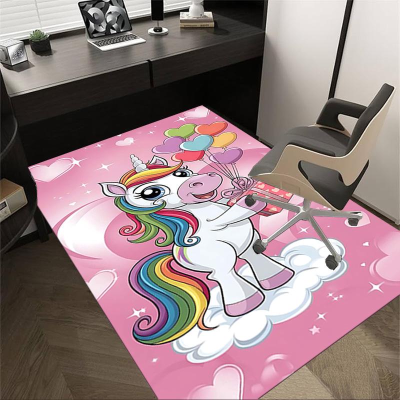 1PC Unicorn Heart Non-Slip Floor Carpet Compatible for Office&Living Room&Bedroom&Dining room - Flat - Weave Machine-S0360