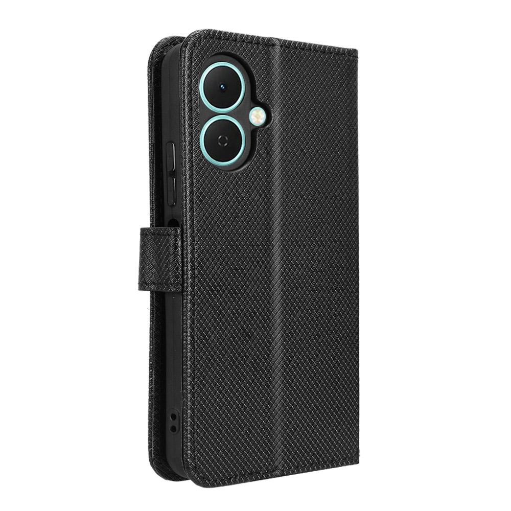 For TECNO Spark Go 2 4G/KM4 Leather Wallet Case with Strap Diamond Texture Phone Cover
