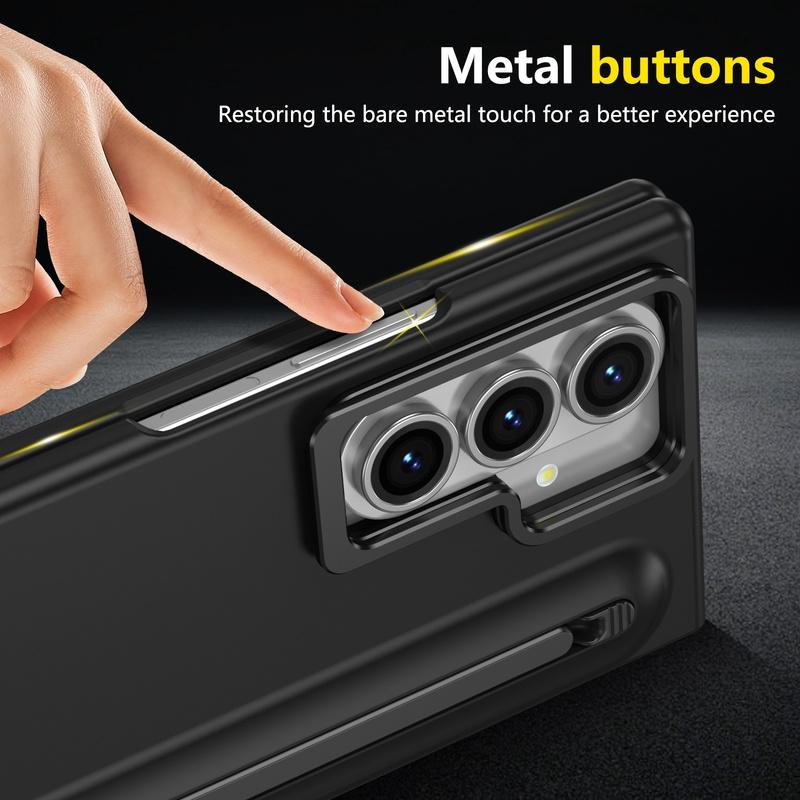 Phone Case with S Pen for Samsung Galaxy Z Fold 8 Ultra 7 6 Built In Screen Protector Phone Cover with Foldable Kickstand Cover