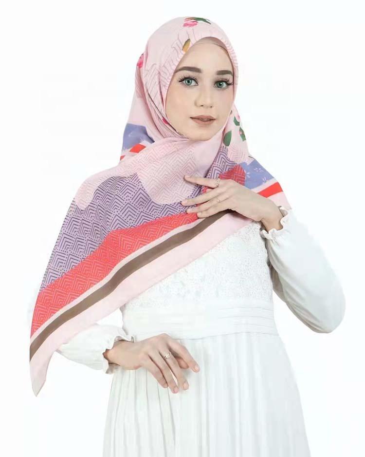 Indonesian Kerudung Dubai Middle East Most Beautiful Malaysia Material Scarf Latest Design Muslim Shawl Cotton Voile Hijab
