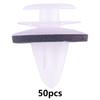 01553-30001 50pcs/Set Car Front Door Trim Panel Retainer Fastener Clip with Seal Rings Fit for Nissan White Nylon