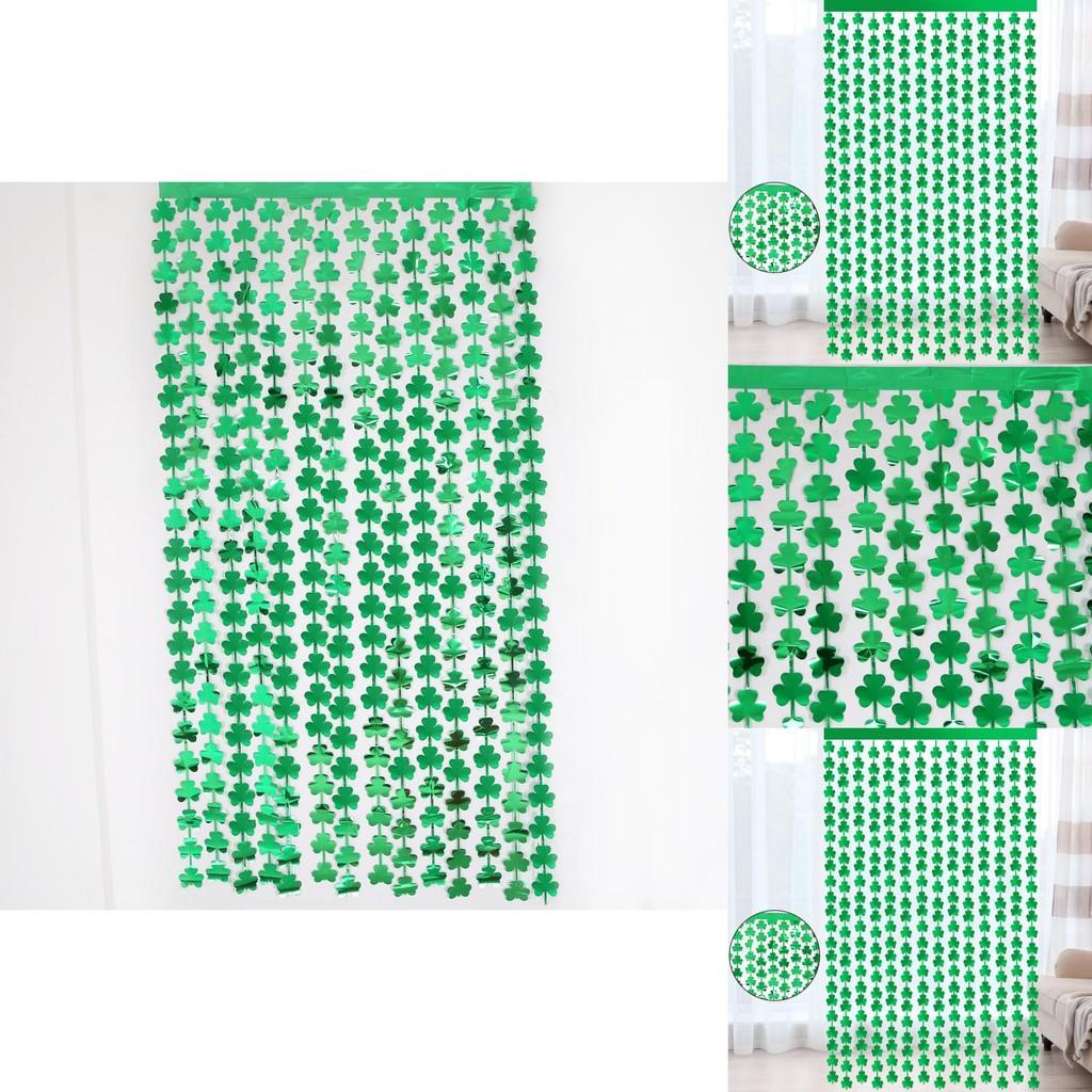 2m St Eyecatching Patricks Day Shamrock Rain Curtain For Irish Holiday Decor Party