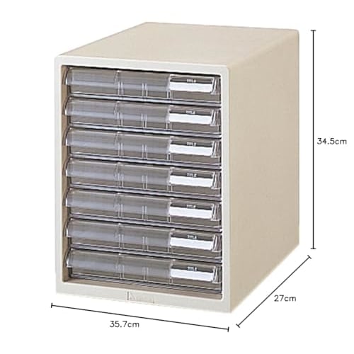 Plus Letter Case A4 Vertical Shallow 7 Tiers LC-107A 16-080 Resin Rectangle White