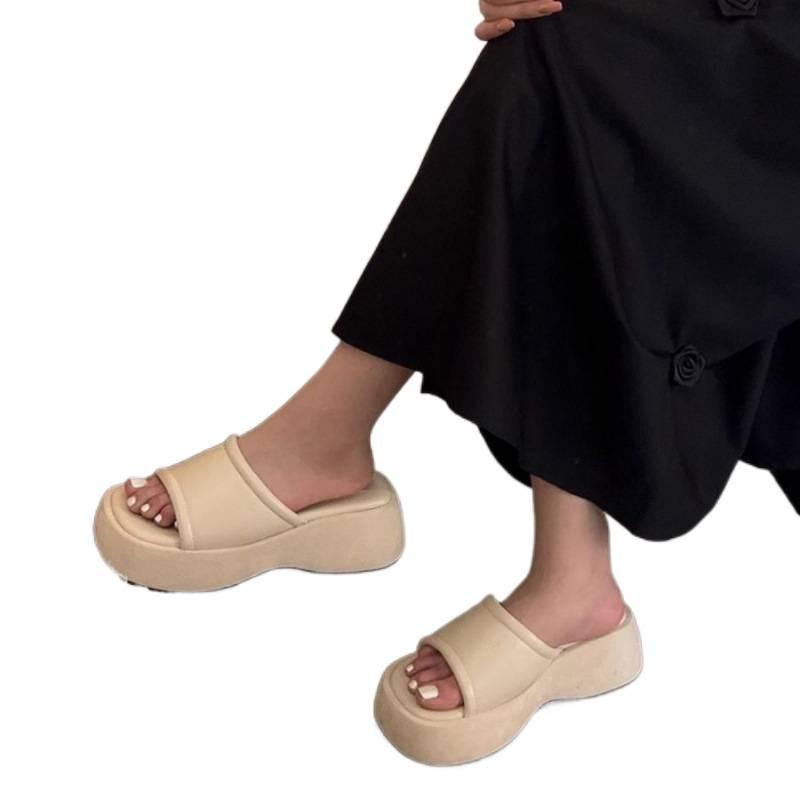 Women's Summer 2025 One-Strap High Heel Sandals - Round & Open Toe, Soft-Thick Sole, Comfortable for Commute