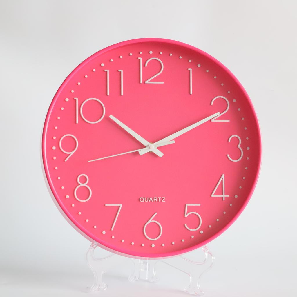 12 Inch 30CM Silent Wall Clock, Fashionable Home Living Room 3D Digital Minimalist Clock