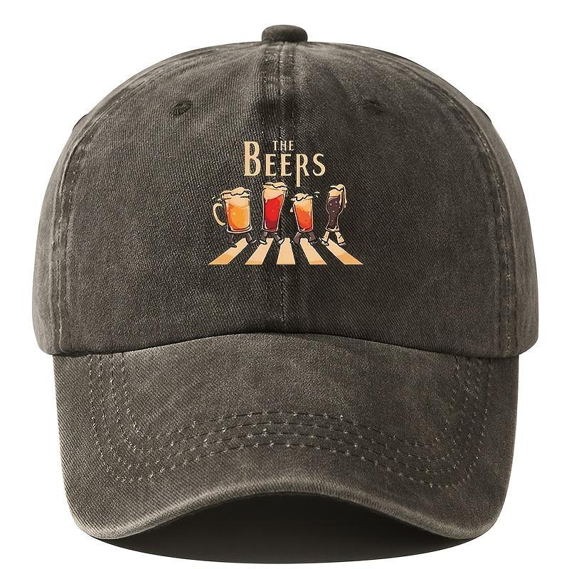 Men's "THE BEERS" Baseball Cap | Retro Washed Adjustable for Fishing Hip-Hop & Outdoor
