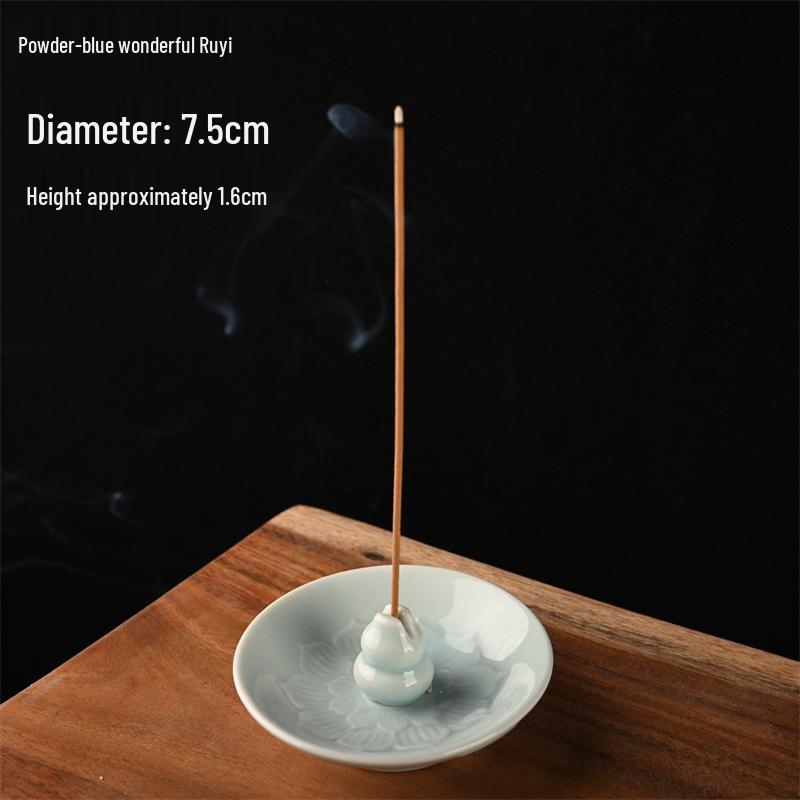 Blue-Green Portable Porcelain Incense Holder for Stick Incense - Ceramic Burner for Home and Indoor Use