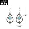 Personalized Earrings Retro Bohemian Peach Heart Hollow Round Turquoise Earrings Earrings