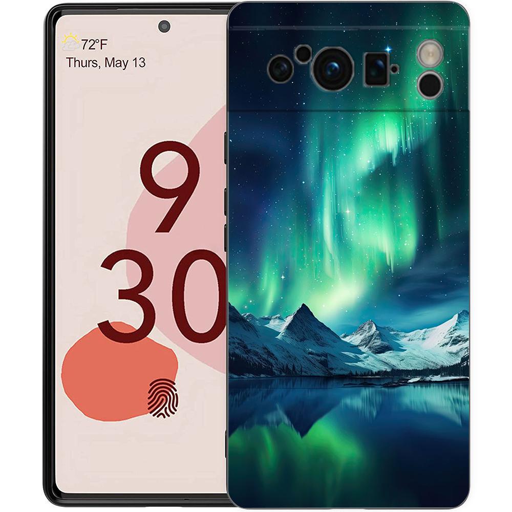 Beautiful northern lights Phone Case For Google Pixel 9 8 7 6 Pro XL 8A 7A 6A TPU Shell Soft Shockproof Black Cover