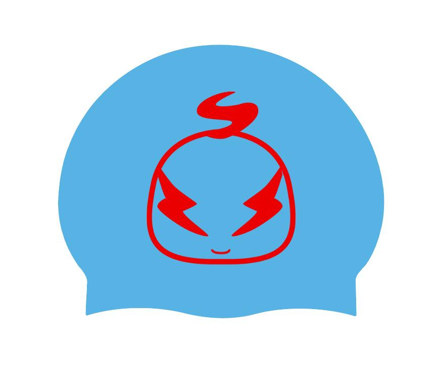 Women's Long Hair Silicone Swim Cap with Racing Pattern for Large Sizes