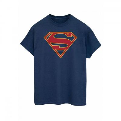Womens/Ladies Supergirl Logo Cotton Boyfriend T-Shirt