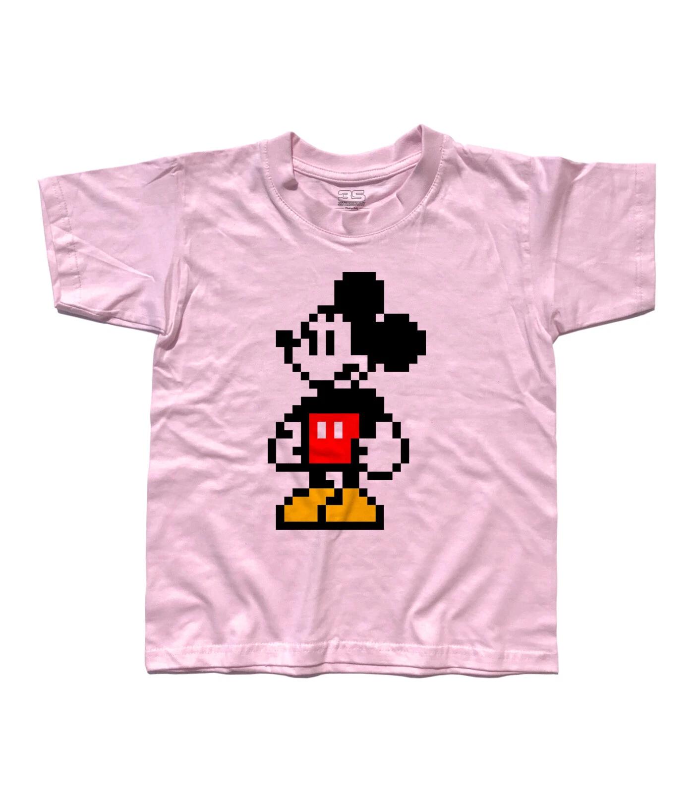 Children s T-shirt TOPOLINO PIXEL MICKEY MOUSE vintage graphic stuff 140