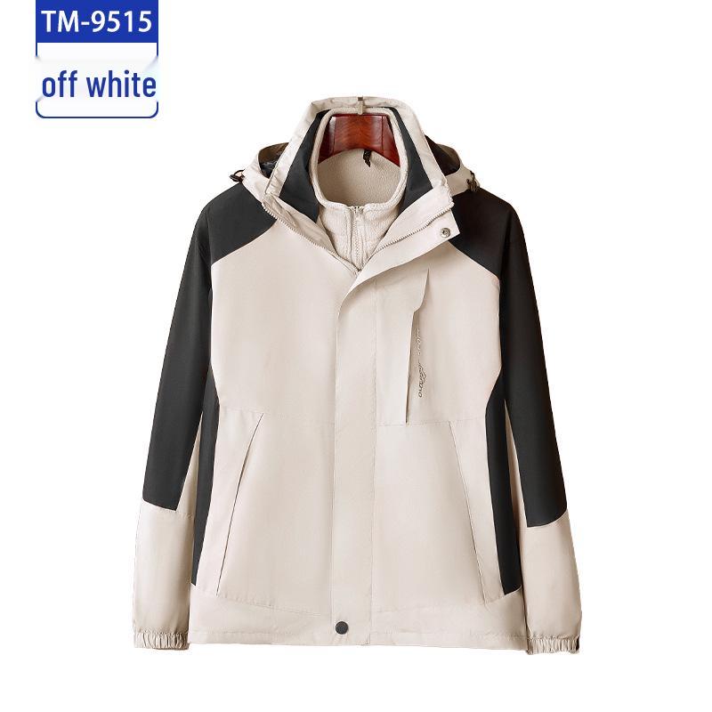 Autumn-Winter Fleece Shell Hiking Jacket with Detachable Liner and Hoodie