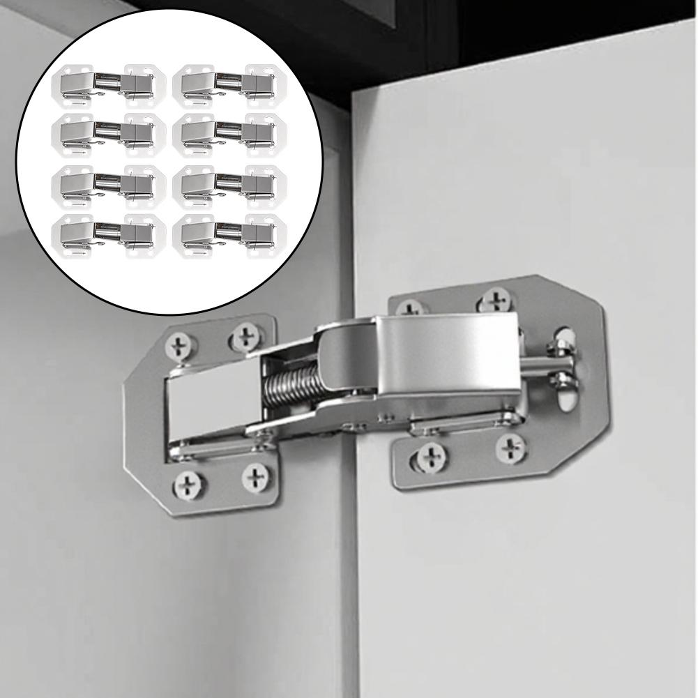 2/4/8/10pcs Cabinet Hinges 90 Degrees Without Drilling Cabinet Door Hinges With Screws For Bathroom Wardrobes