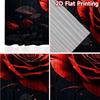 2D FLAT PRINTING 2pcs Curtains (Without Rod) Valentine's Day Red Roses Creative Chic Curtains Versatile Polyester Fabric