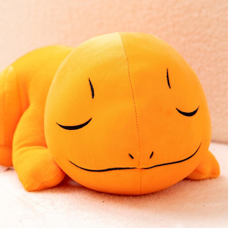 Non-Toxic New Original Lying Down Charmander Plush Pokemon Pillow Soft Plush Toy Japanese Anime Dragon Plush Doll Children'S Gift 35Cm