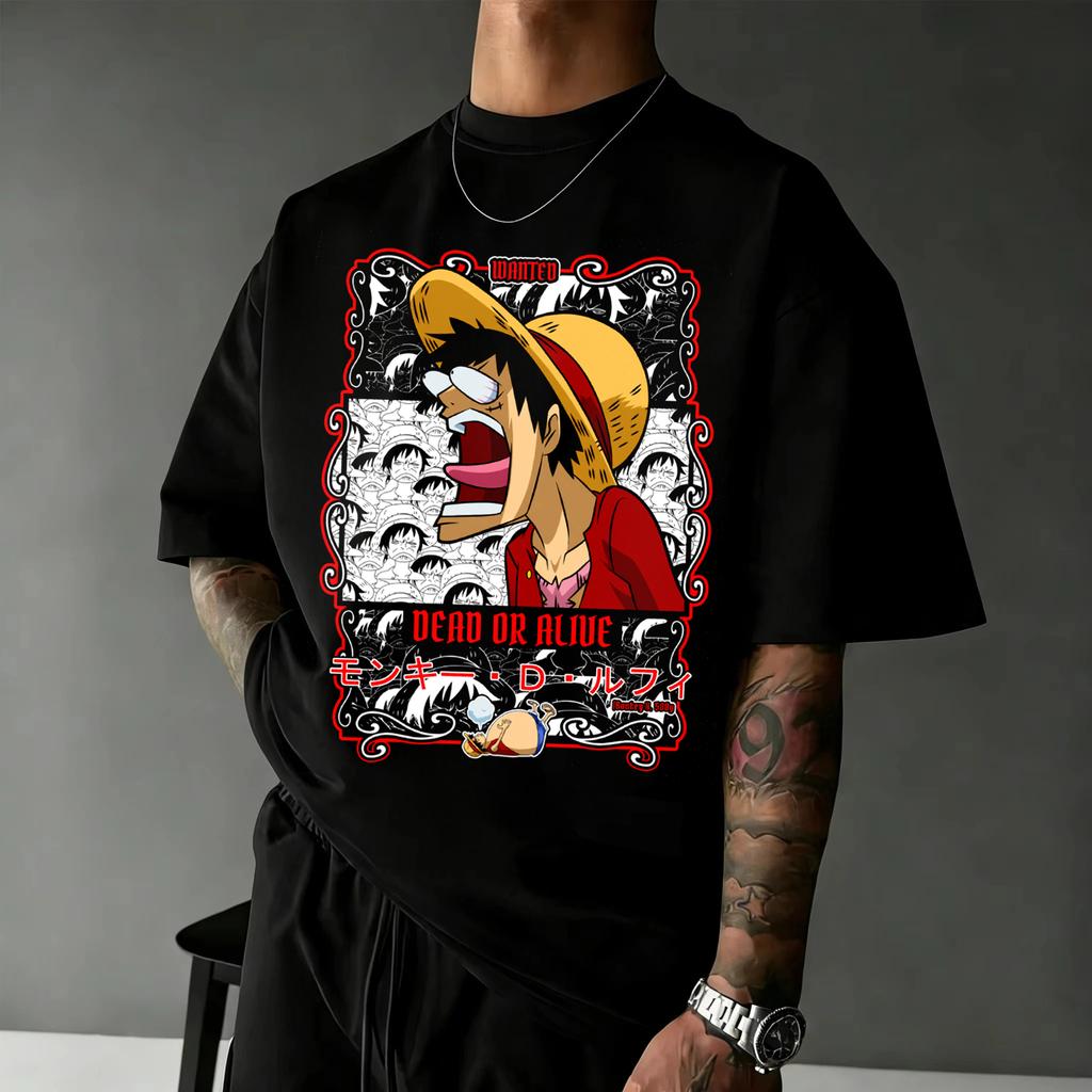One Piece Anime T Shirt Unisex Unisex Cotton Short Sleeve Tee Tops 2026 Summer Luffy Zoro Sanji Graphic Print Streetwear Casual Y2k