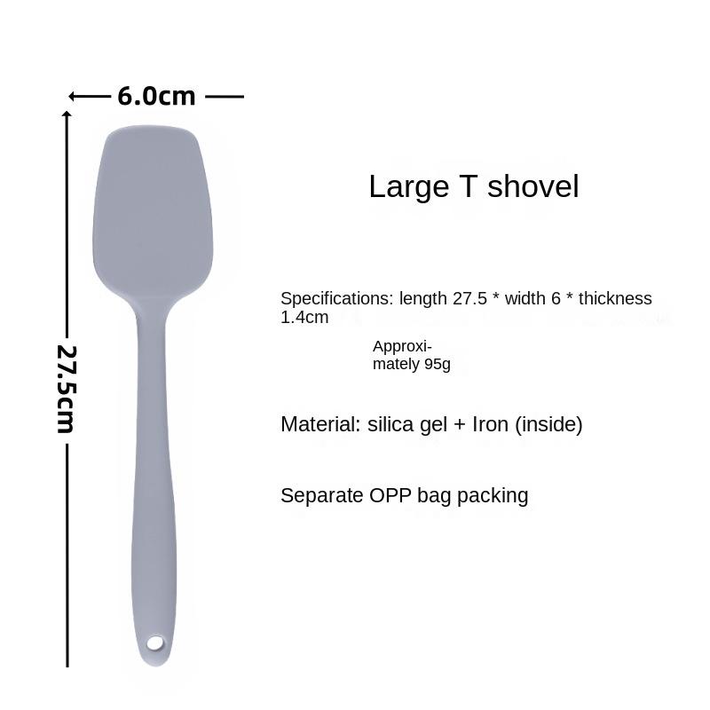Bakverktyg Integrerad Livsmedelsgodkänd Silikonspatel Högtemperatur Gräddspatel Smörskrapa T-formad Spade