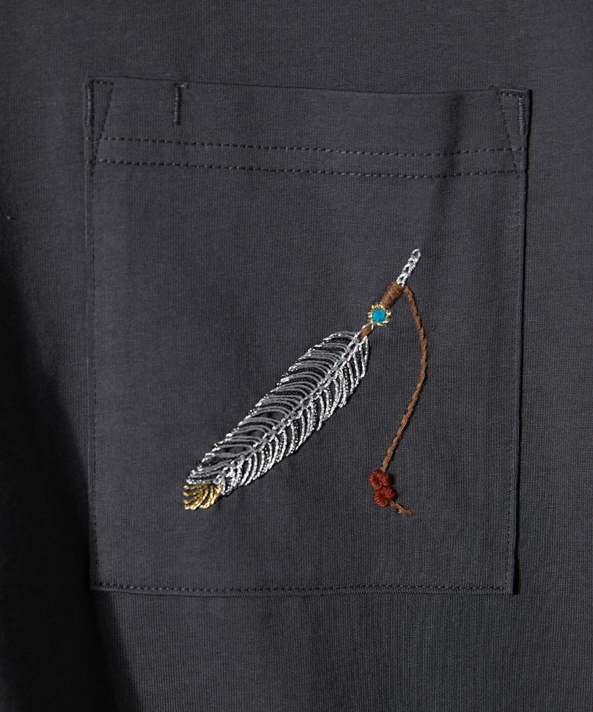 Holliseon Lawrence Short Embroidery T-Shirt Charcoal