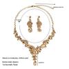 Elegant Crystal Gemstone Necklace & Earrings Set for Brides and Evening Dresses