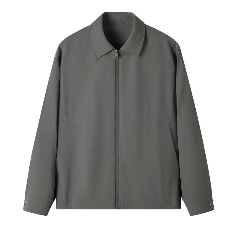 Shanshan Men's Spring/Summer Thin Wrinkle-Textured Polo Collar Jacket