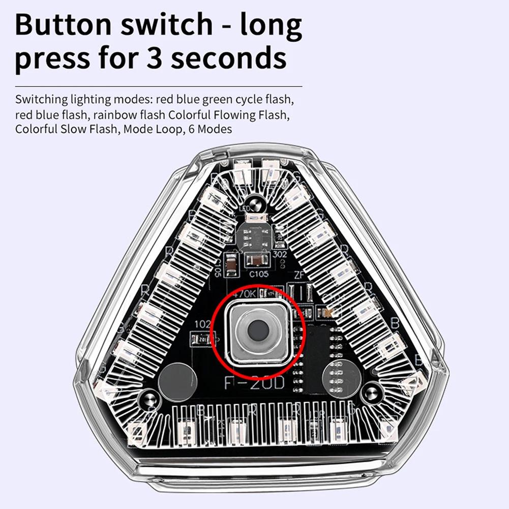 1-4X Solar Power Strobe Warning Light Motorcycle Car Motorbike Colorful Waterproof LED Night Rear Collision Flashing Siganl Lamp