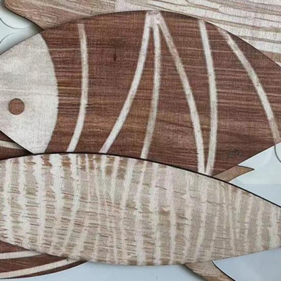 4Pcs/Set Wall Fish Decorations Coastal Wall Art Wooden Fish Retro Rustic Fish Wall Ornaments
