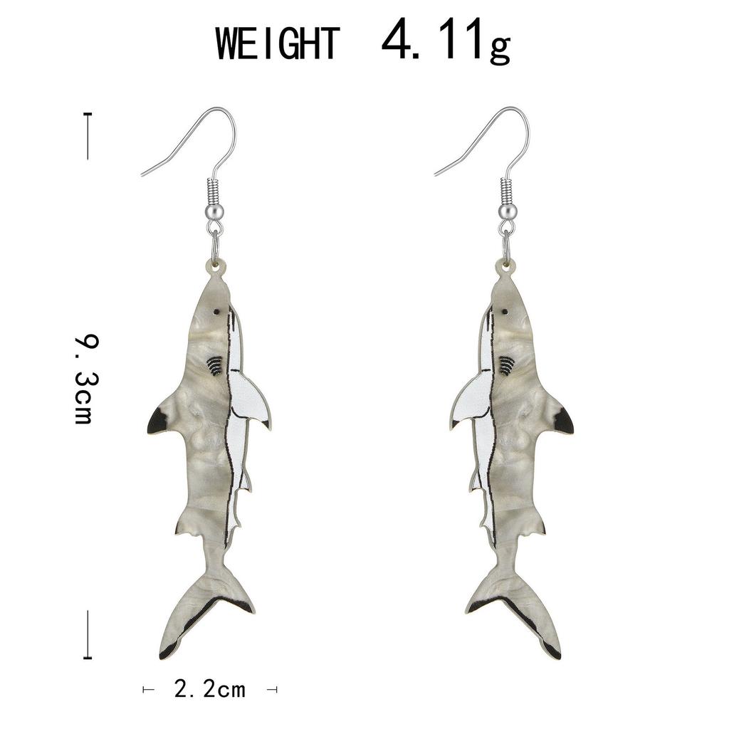 Fully Managed Acrylic Stud Earrings, Fresh Flower Fish Earrings, Contrasting Color Earrings.