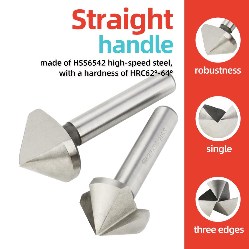 90 Degree 3/1 Flute Countersink Drill Bit Chamfering Cutter 6.3-60mm Tapered Hole Woodworking & Metalworking Machining Tooltool