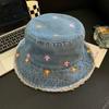 Denim Embellished Floral Fishing Hat For Comfortable Spring Wear Everyone For