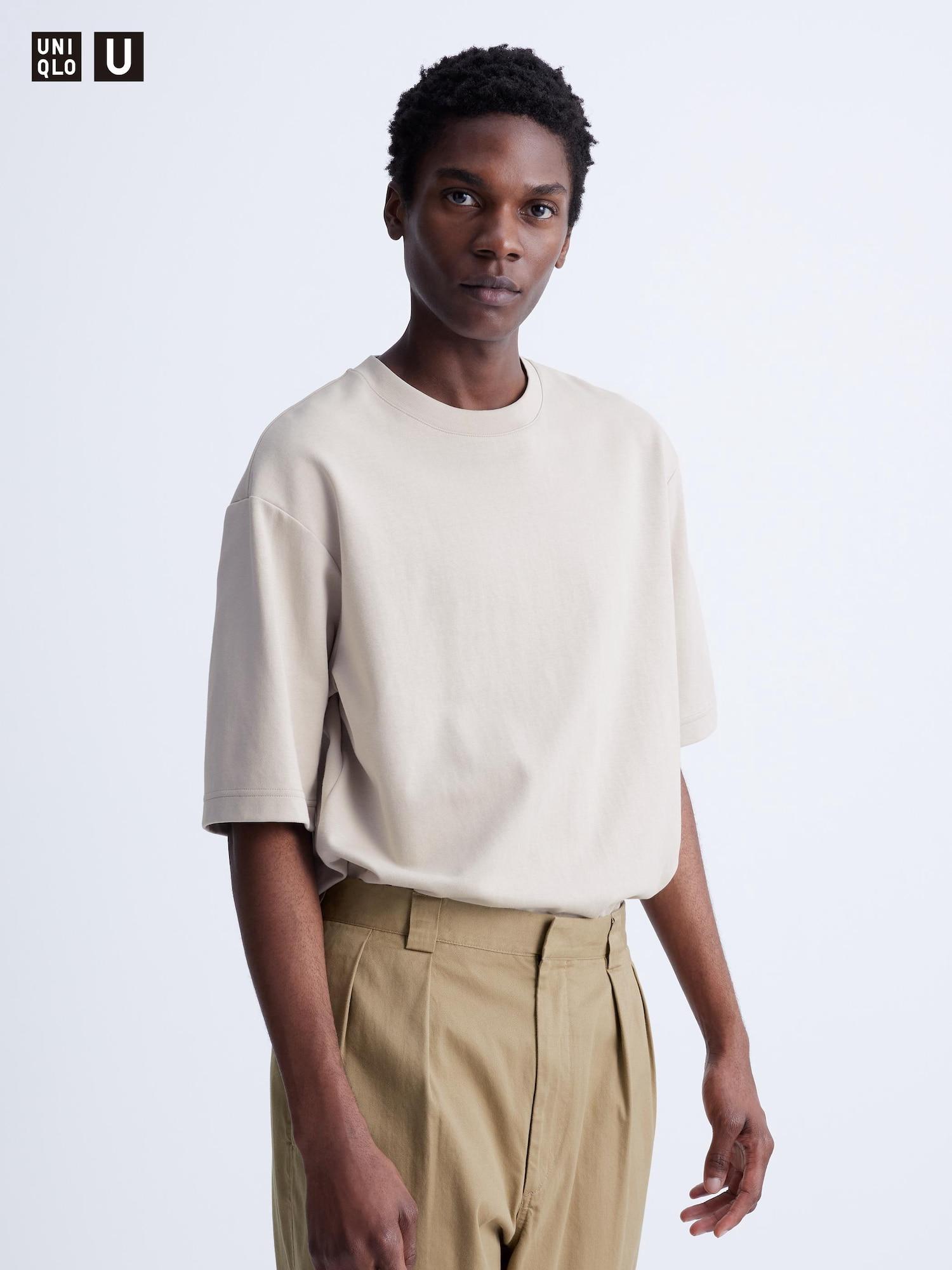 

Uniqlo Japan Air Rhythm Хлопковая футболка большого размера с рукавами 5 минут 02 LIGHT GRAY/L