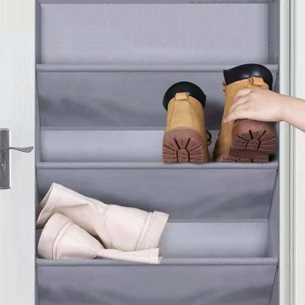 Wall Hanging Storage Bag Multi-pockets Large Capacity Waterproof  Hanging Organizer With 4 Hooks Sundries Storage Pouches